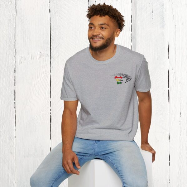 Pit crew Auntie / front & back tee / Unisex Softstyle T-Shirt - Image 36