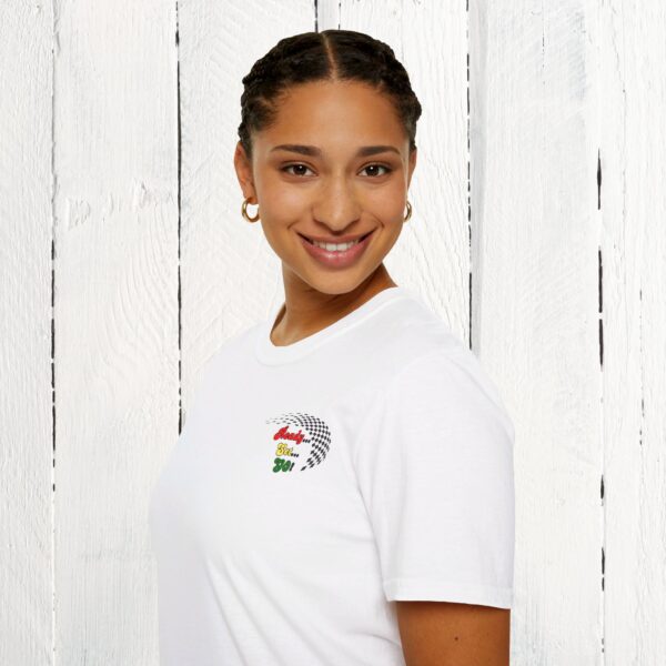 Pit crew Auntie / front & back tee / Unisex Softstyle T-Shirt - Image 9