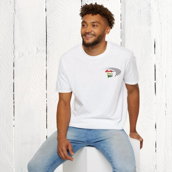 Pit crew Auntie / front & back tee / Unisex Softstyle T-Shirt - Image 12