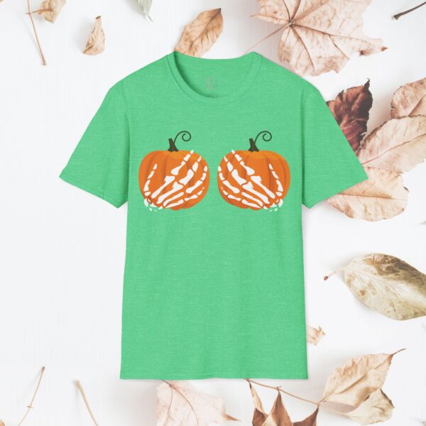 Pumpkin, skeleton hands / Unisex Softstyle T-Shirt - Image 16