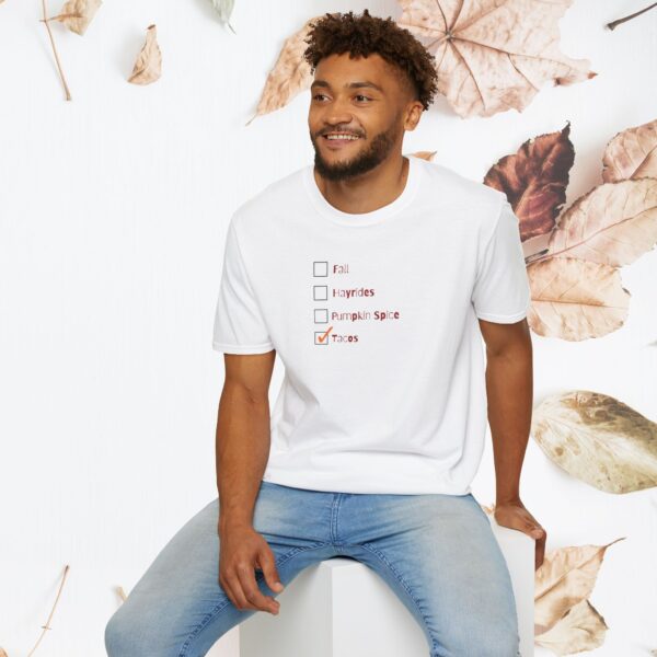 Fall checklist,  tacos / Unisex Softstyle T-Shirt - Image 12