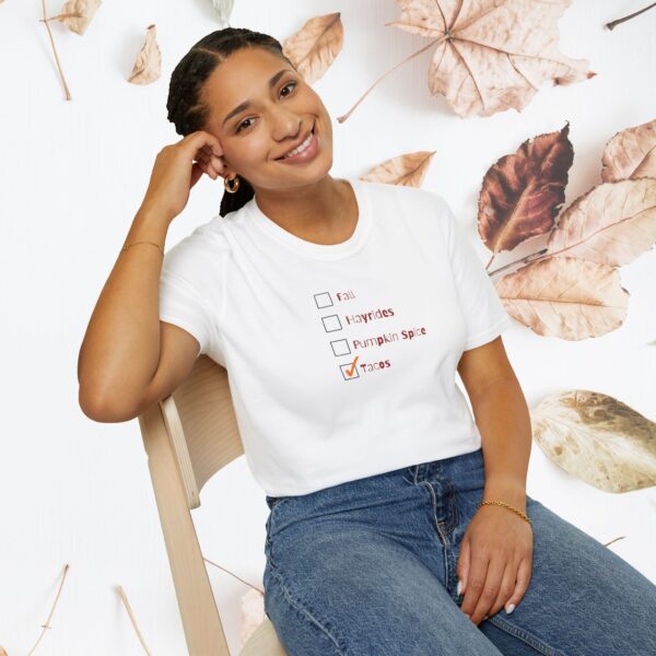 Fall checklist,  tacos / Unisex Softstyle T-Shirt - Image 11