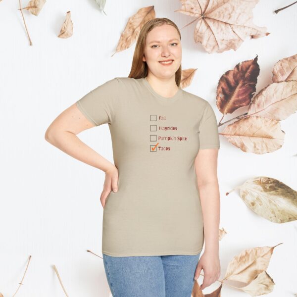 Fall checklist,  tacos / Unisex Softstyle T-Shirt - Image 15