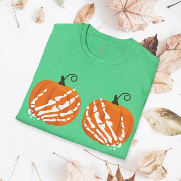 Pumpkin, skeleton hands / Unisex Softstyle T-Shirt - Image 17