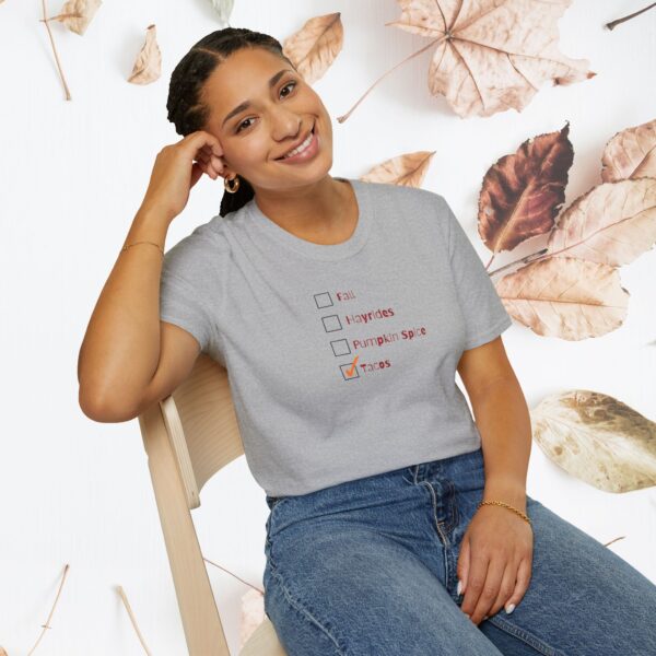 Fall checklist,  tacos / Unisex Softstyle T-Shirt - Image 5