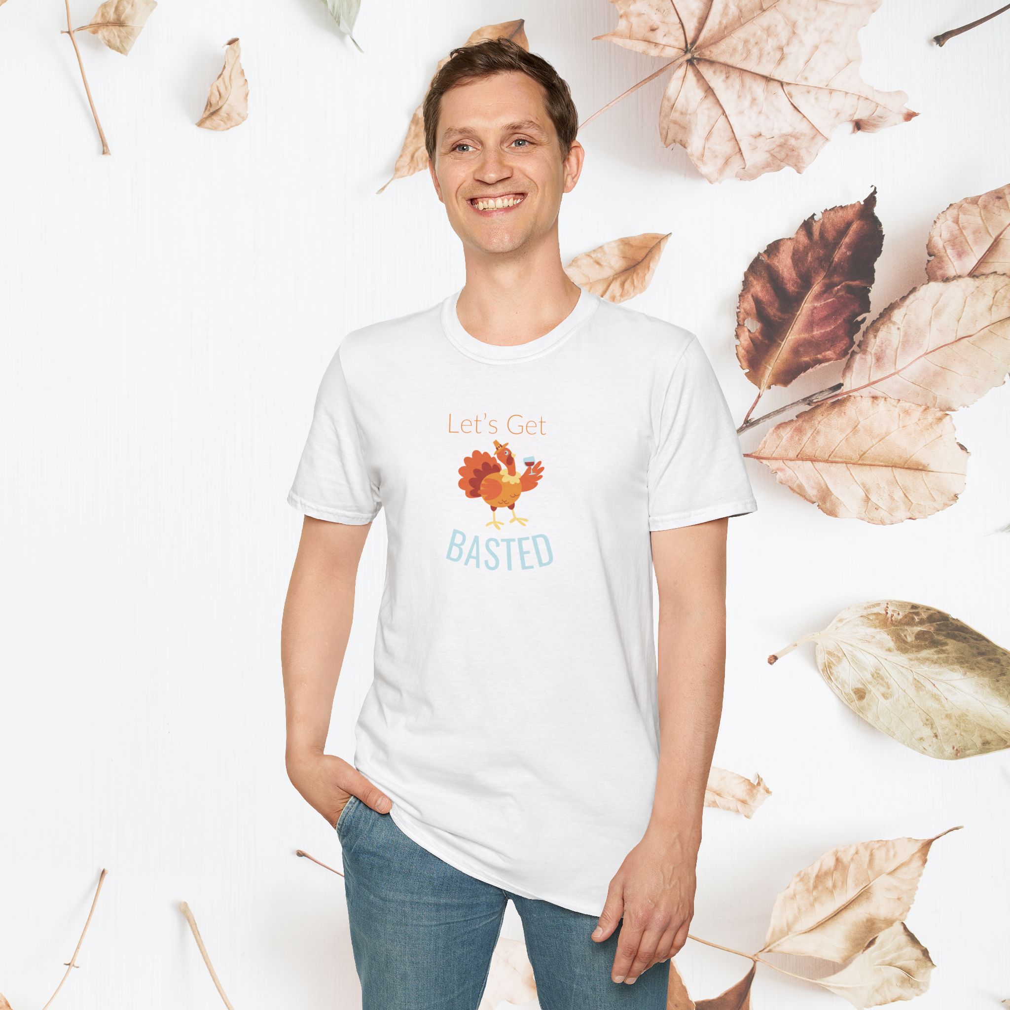 Let's Get Basted, Unisex Thanksgiving T-Shirt - Image 5