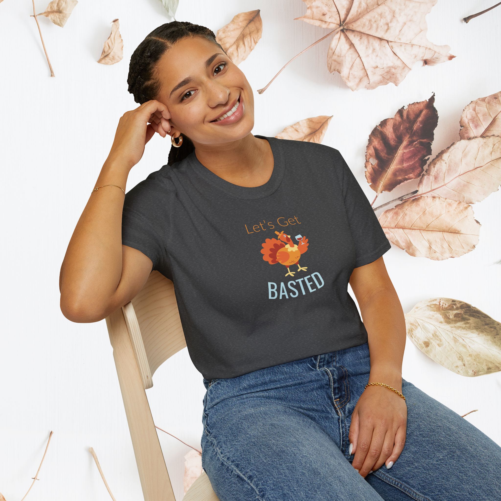 Let's Get Basted, Unisex Thanksgiving T-Shirt - Image 16