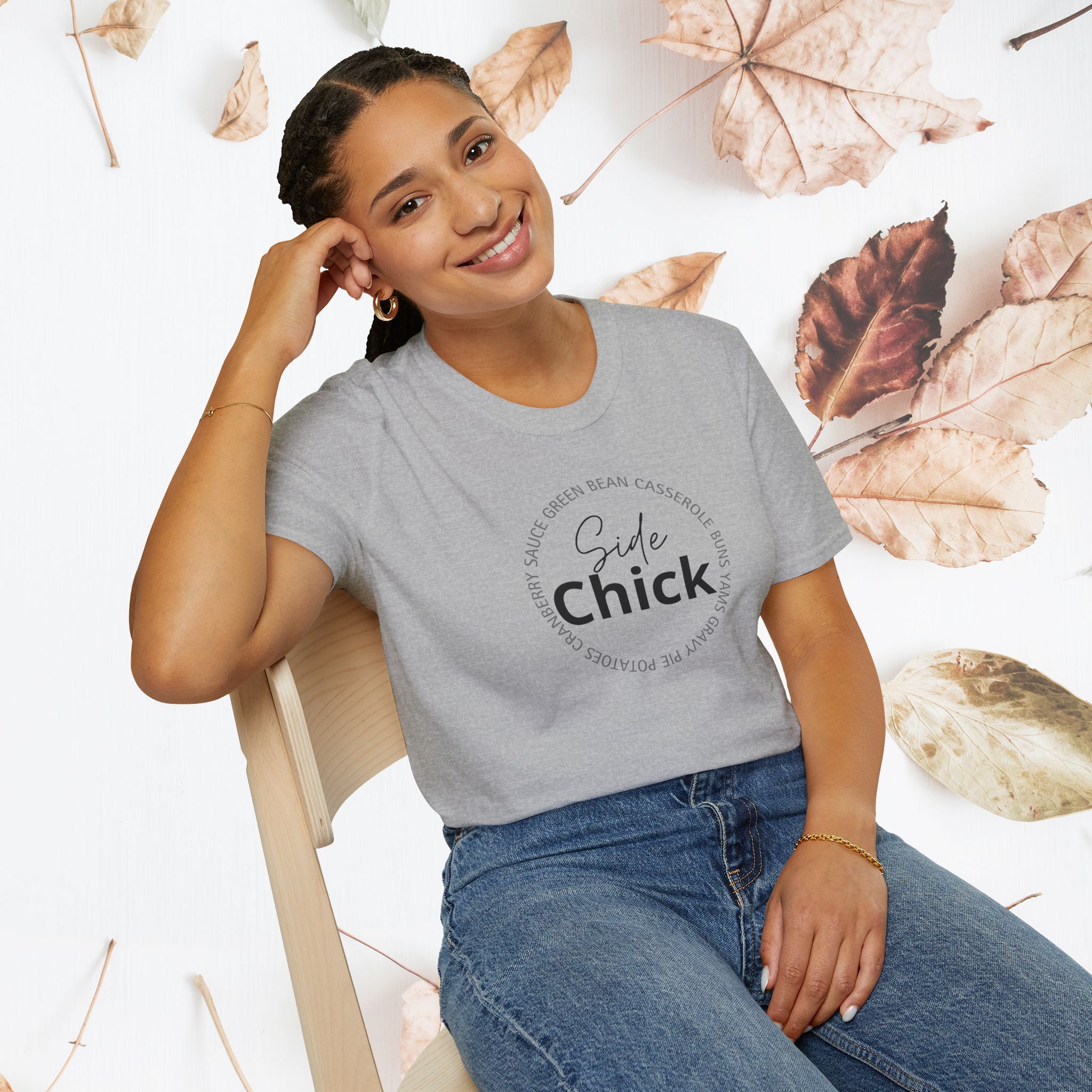 Side Chick, Thanksgiving, Unisex T-Shirt - Image 4