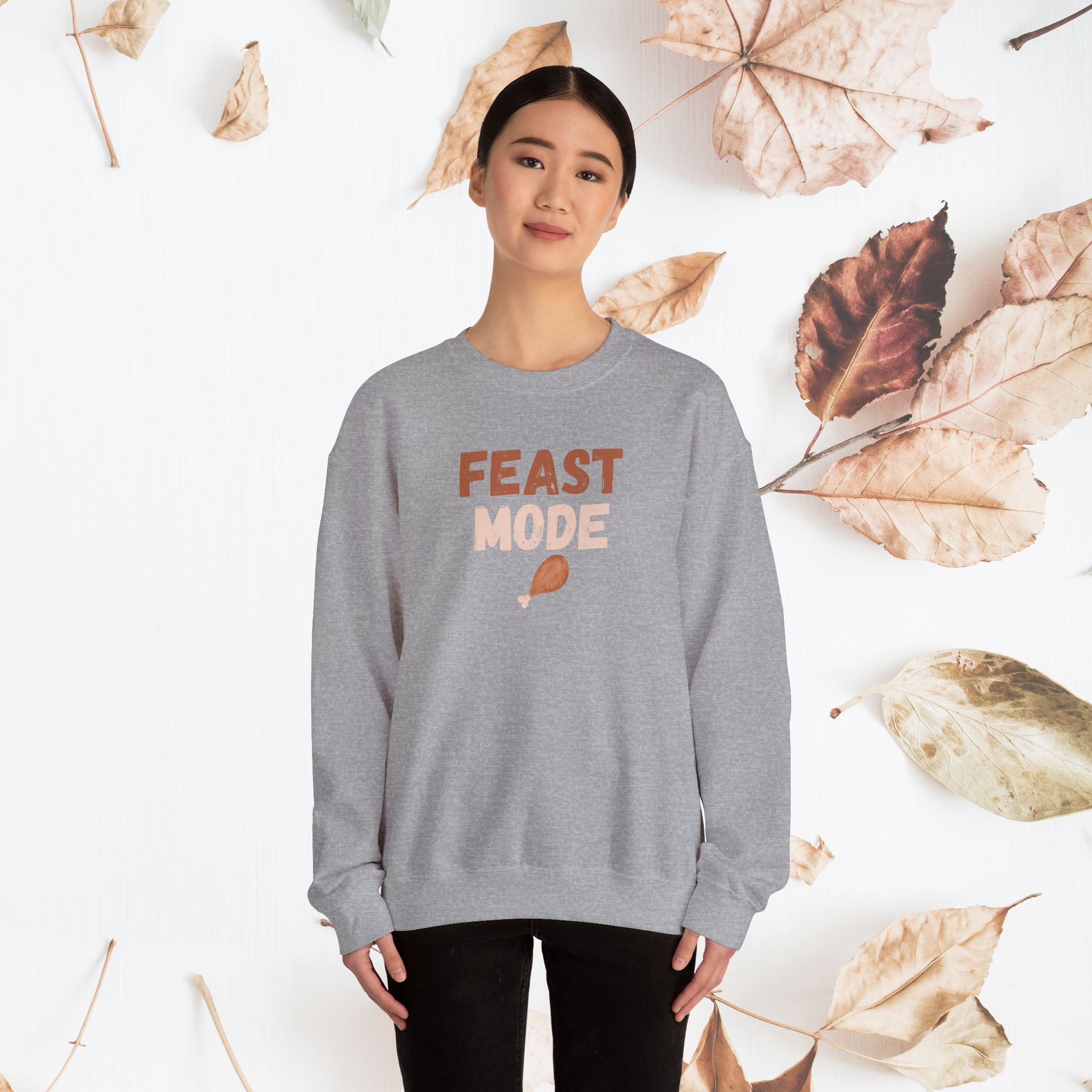 Feast Mode, Unisex, Crewneck Sweatshirt, Thanksgiving - Image 3