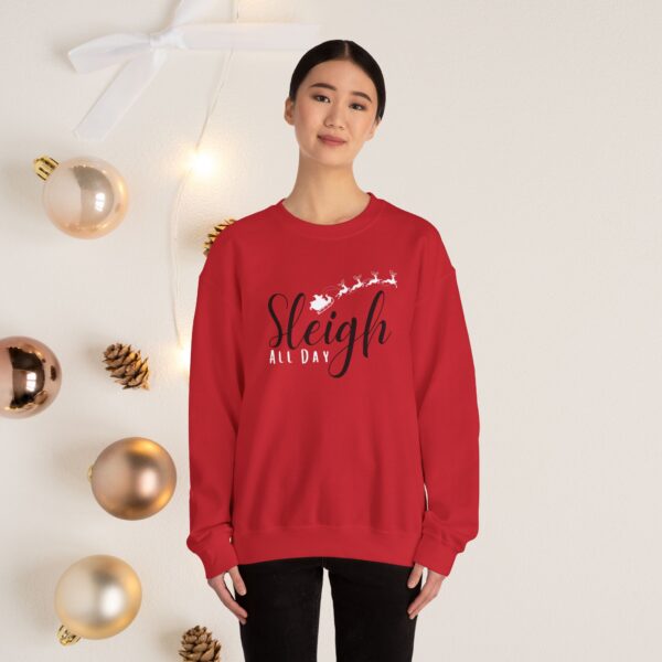 Sleigh all day, sleigh, Crewneck Sweatshirt - Image 4
