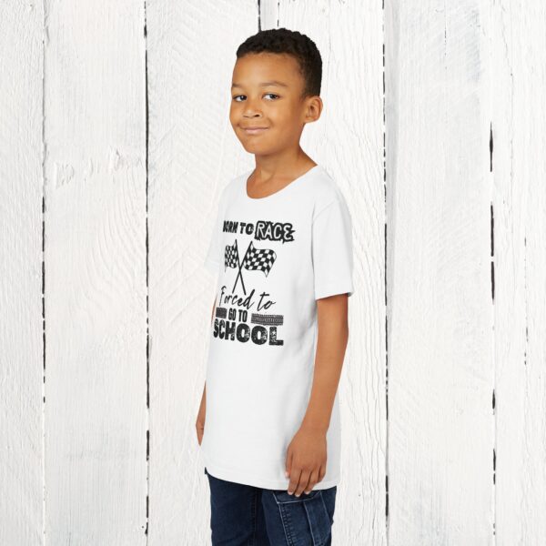 Born to race, forced to go to school | Youth Short Sleeve Tee - Image 3