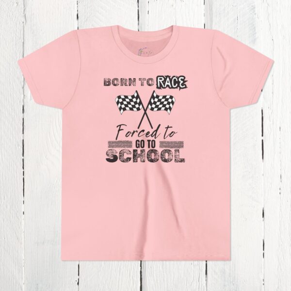 Born to race, forced to go to school | Youth Short Sleeve Tee - Image 9