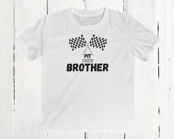 Pit crew brother | Kids Softstyle Tee - Image 3
