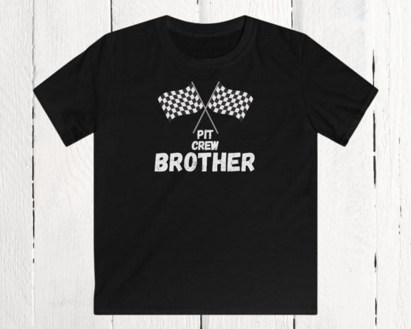Pit crew brother | Kids Softstyle Tee - Image 2