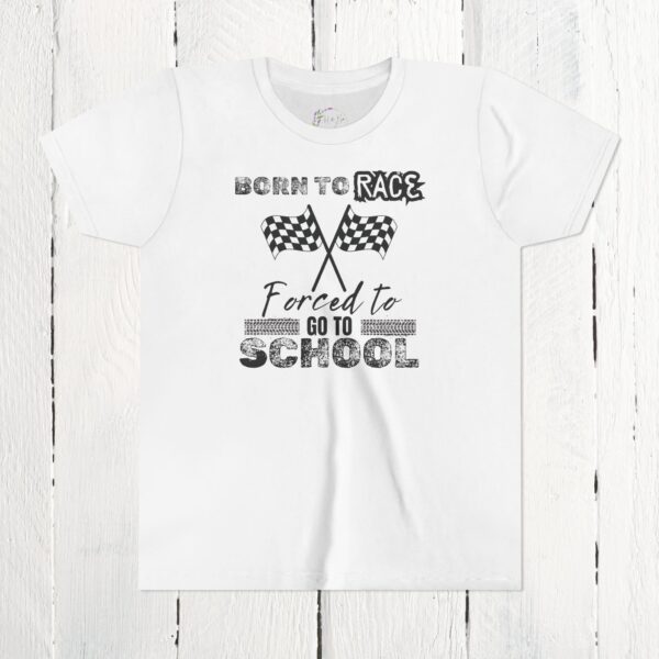 Born to race, forced to go to school | Youth Short Sleeve Tee
