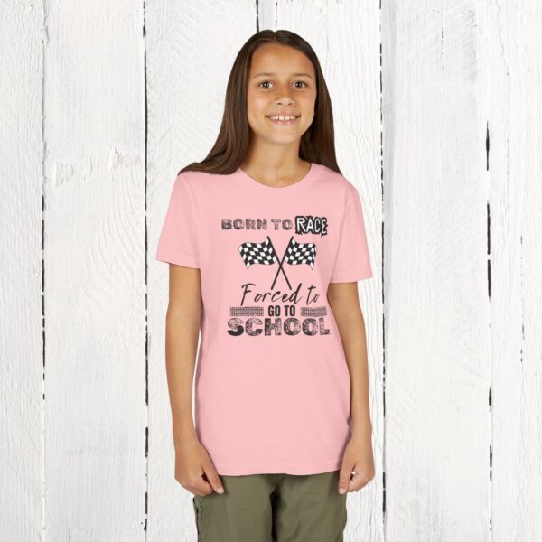 Born to race, forced to go to school | Youth Short Sleeve Tee - Image 10