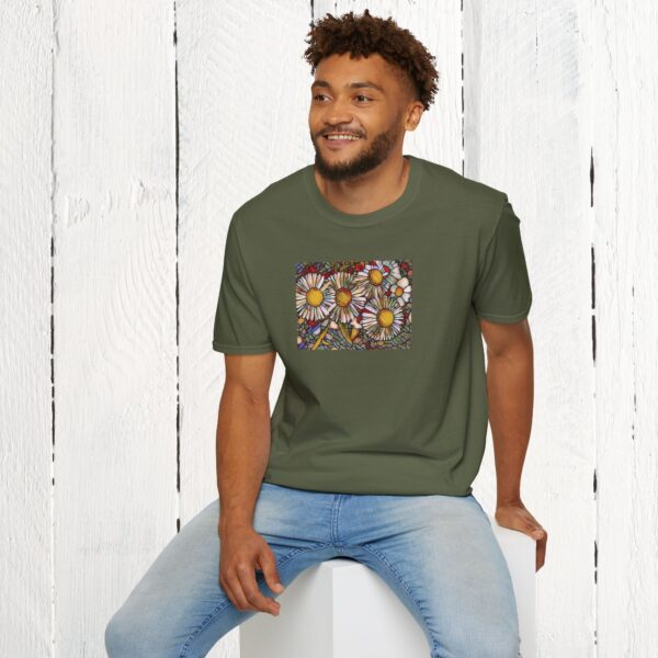 Stained glass floral | Unisex Softstyle T-Shirt - Image 6