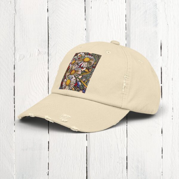 Stained Glass floral | Unisex Distressed Cap - Image 9