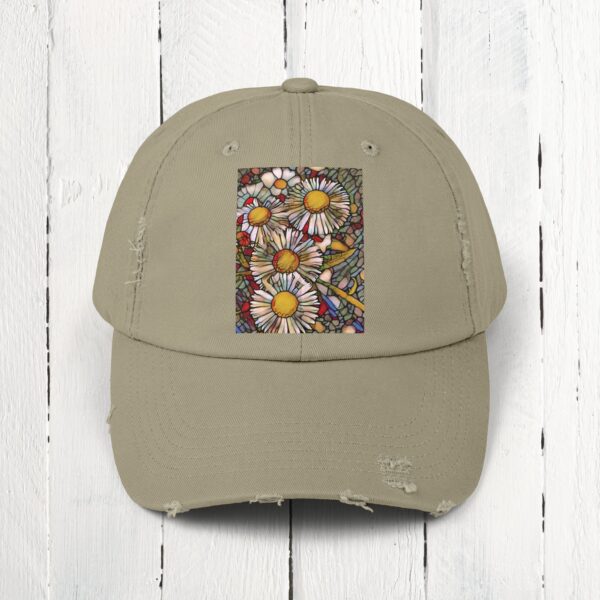 Stained Glass floral | Unisex Distressed Cap - Image 22