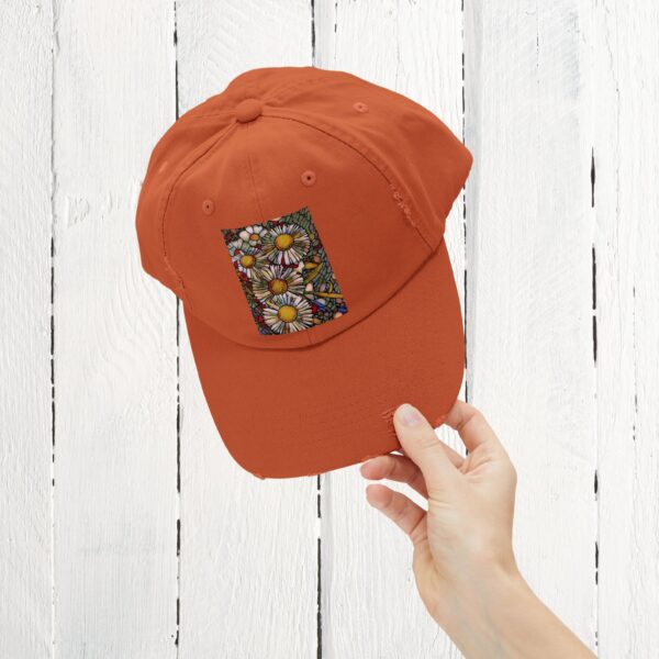 Stained Glass floral | Unisex Distressed Cap - Image 21