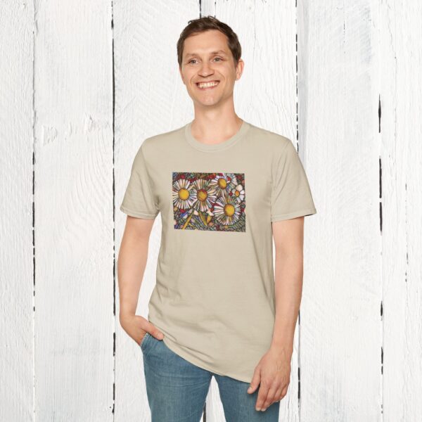Stained glass floral | Unisex Softstyle T-Shirt - Image 18
