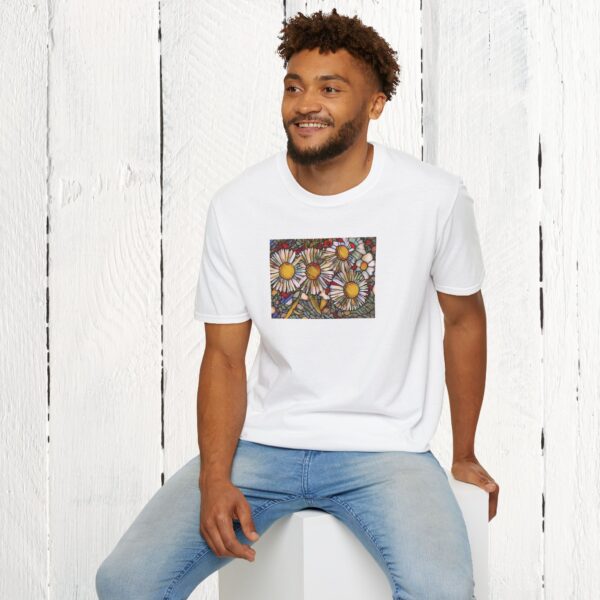 Stained glass floral | Unisex Softstyle T-Shirt - Image 13