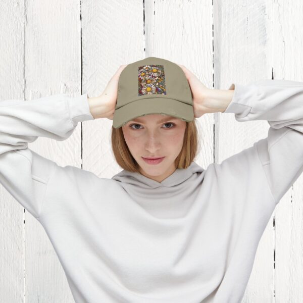 Stained Glass floral | Unisex Distressed Cap - Image 27