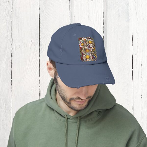 Stained Glass floral | Unisex Distressed Cap - Image 33