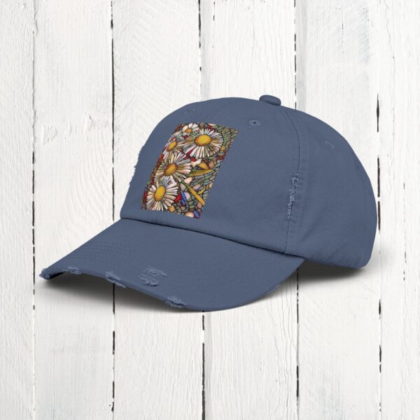 Stained Glass floral | Unisex Distressed Cap - Image 30