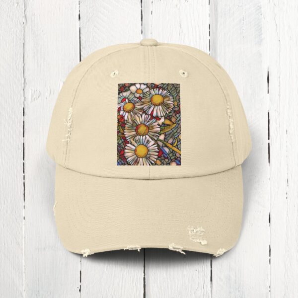 Stained Glass floral | Unisex Distressed Cap - Image 8
