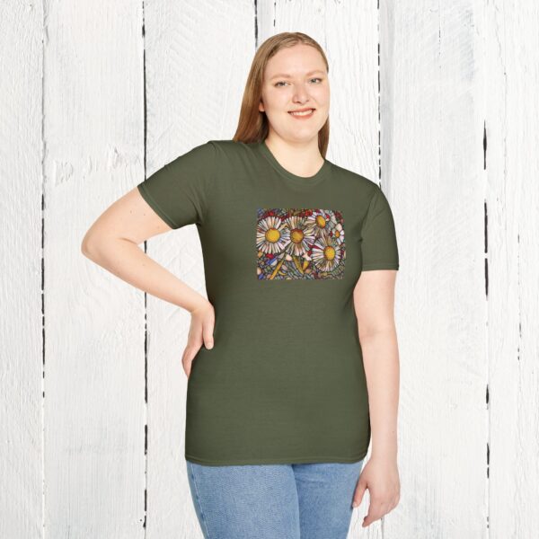 Stained glass floral | Unisex Softstyle T-Shirt - Image 3
