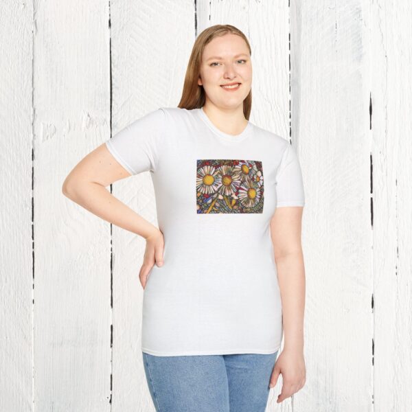 Stained glass floral | Unisex Softstyle T-Shirt - Image 10