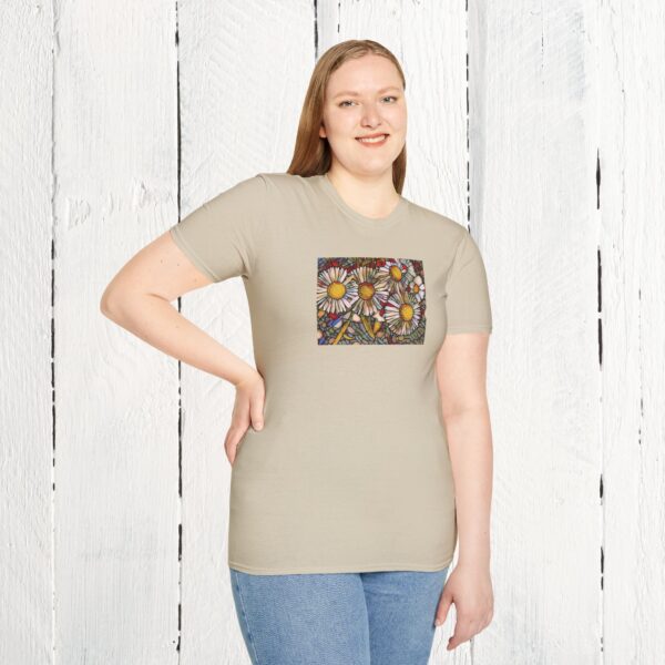 Stained glass floral | Unisex Softstyle T-Shirt - Image 17