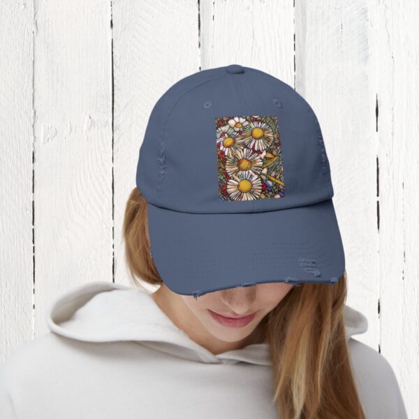 Stained Glass floral | Unisex Distressed Cap - Image 32