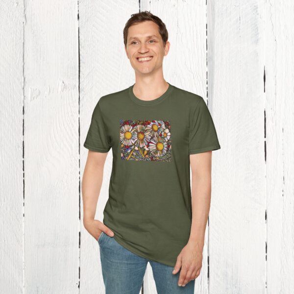 Stained glass floral | Unisex Softstyle T-Shirt - Image 4