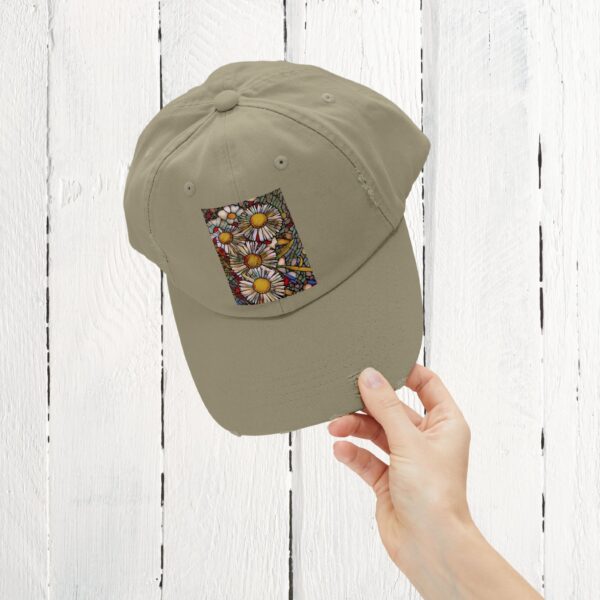 Stained Glass floral | Unisex Distressed Cap - Image 28