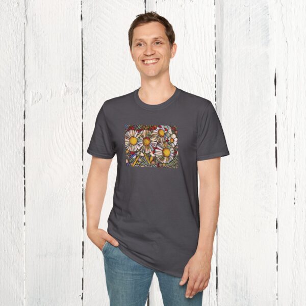 Stained glass floral | Unisex Softstyle T-Shirt - Image 32