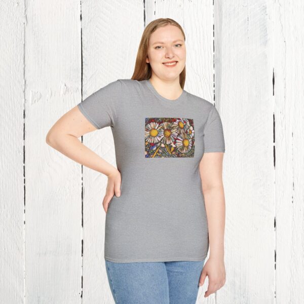 Stained glass floral | Unisex Softstyle T-Shirt - Image 24