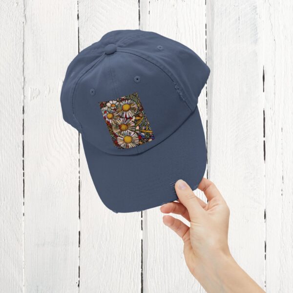 Stained Glass floral | Unisex Distressed Cap - Image 35