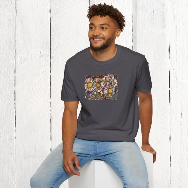 Stained glass floral | Unisex Softstyle T-Shirt - Image 34