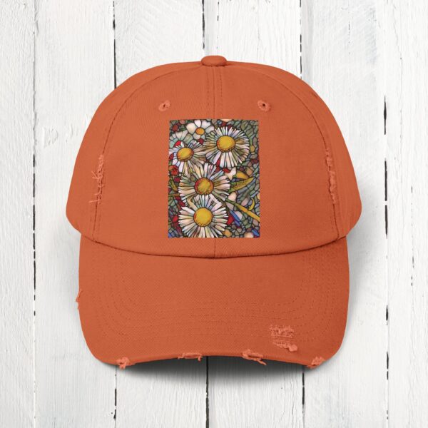 Stained Glass floral | Unisex Distressed Cap - Image 15