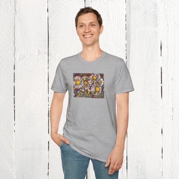 Stained glass floral | Unisex Softstyle T-Shirt - Image 26