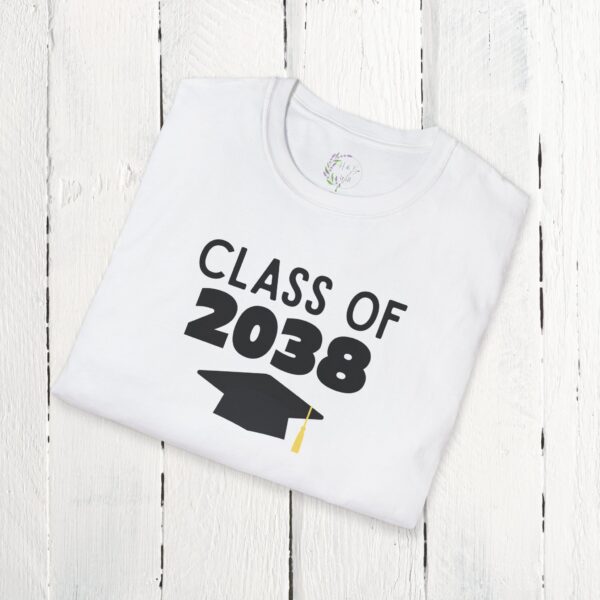 Style 2-Grow with me tee | Class of 2038 | Front side only | Unisex Softstyle T-Shirt - Image 2