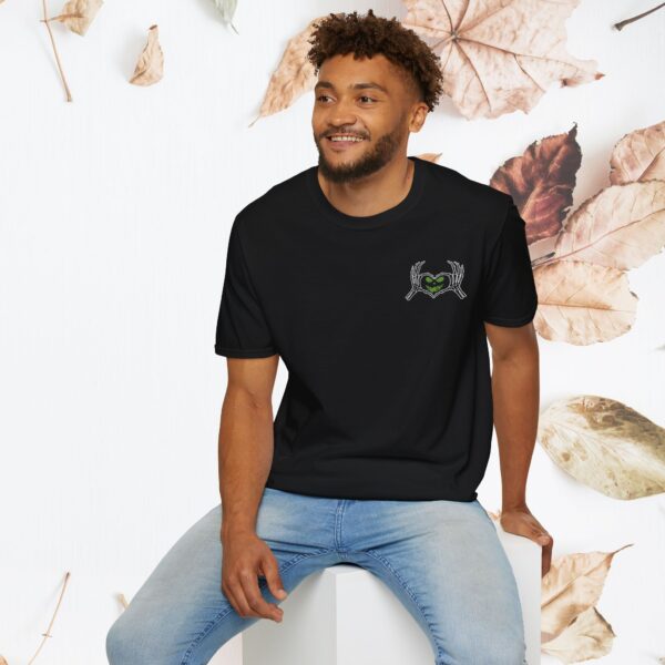 Skeleton heart hands | Unisex Softstyle T-Shirt - Image 7