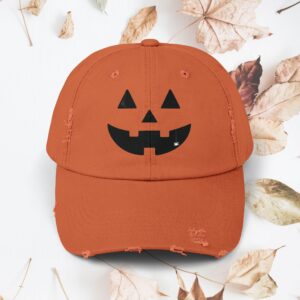 Jack “o” lantern face | Unisex Distressed Cap