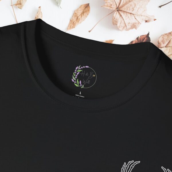 Skeleton heart hands | Unisex Softstyle T-Shirt - Image 3
