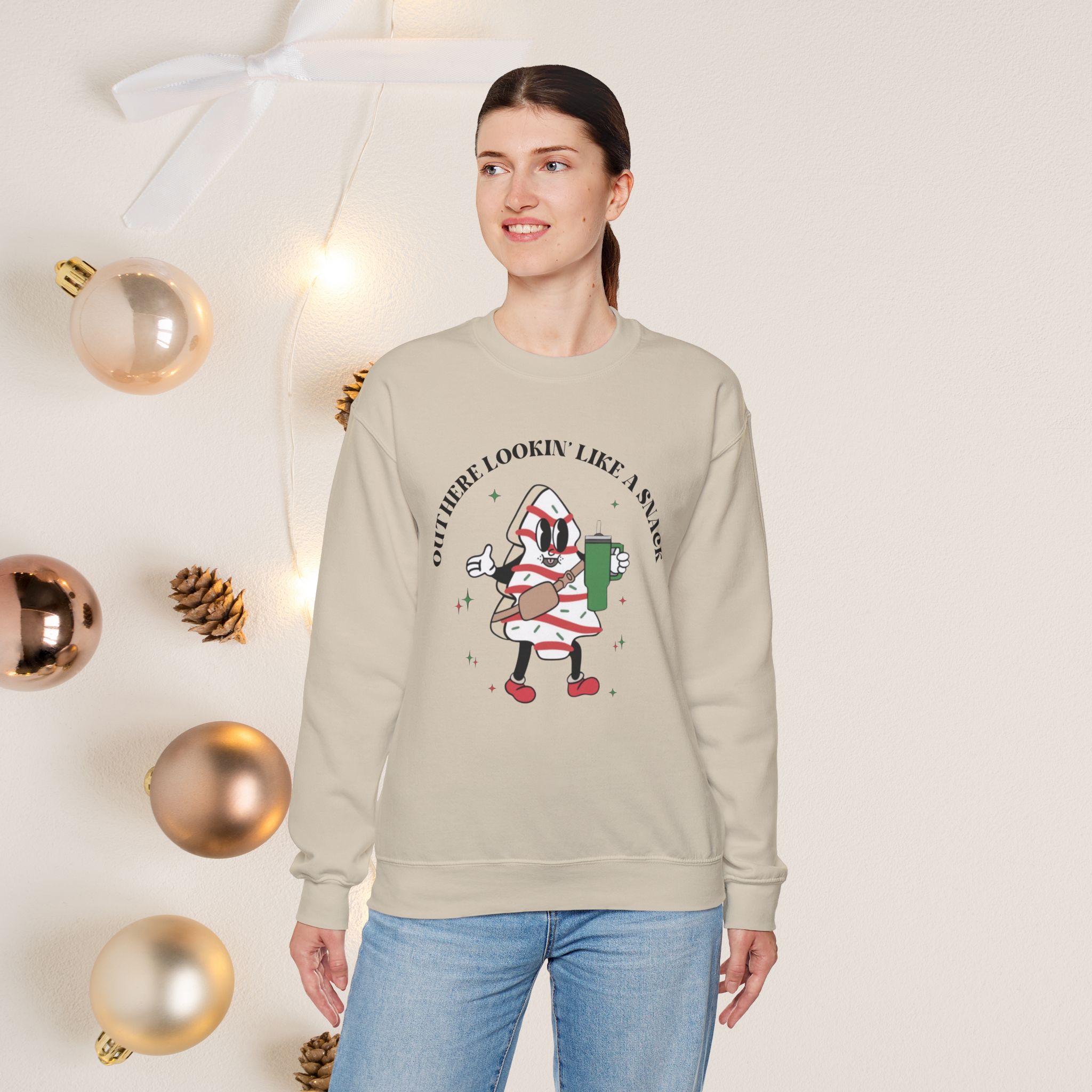 Out here lookin' like a snack, | Unisex Crewneck Sweatshirt - Image 10