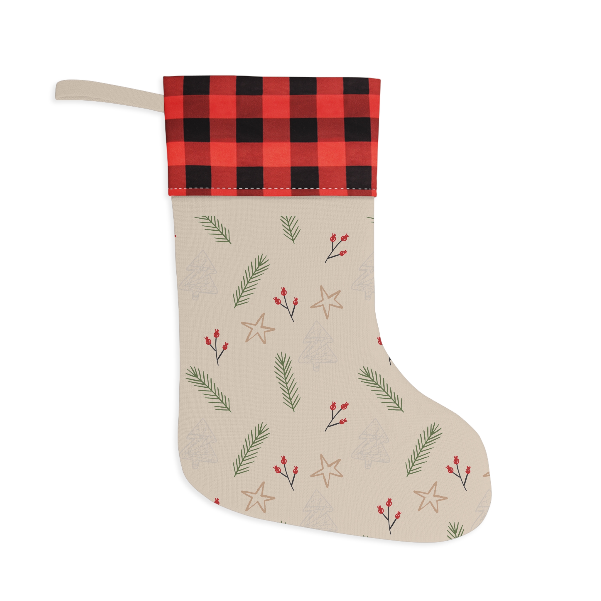Christmas Stocking | burlap | plaid - Image 2