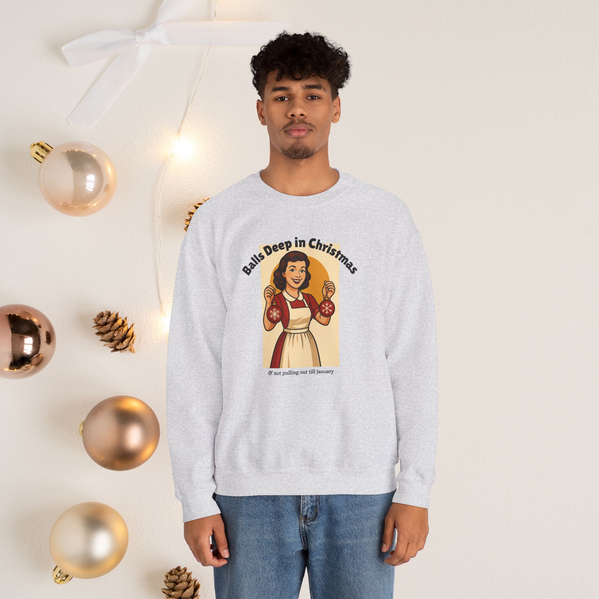 Balls deep | Unisex | Heavy Blend™ Crewneck Sweatshirt - Image 3