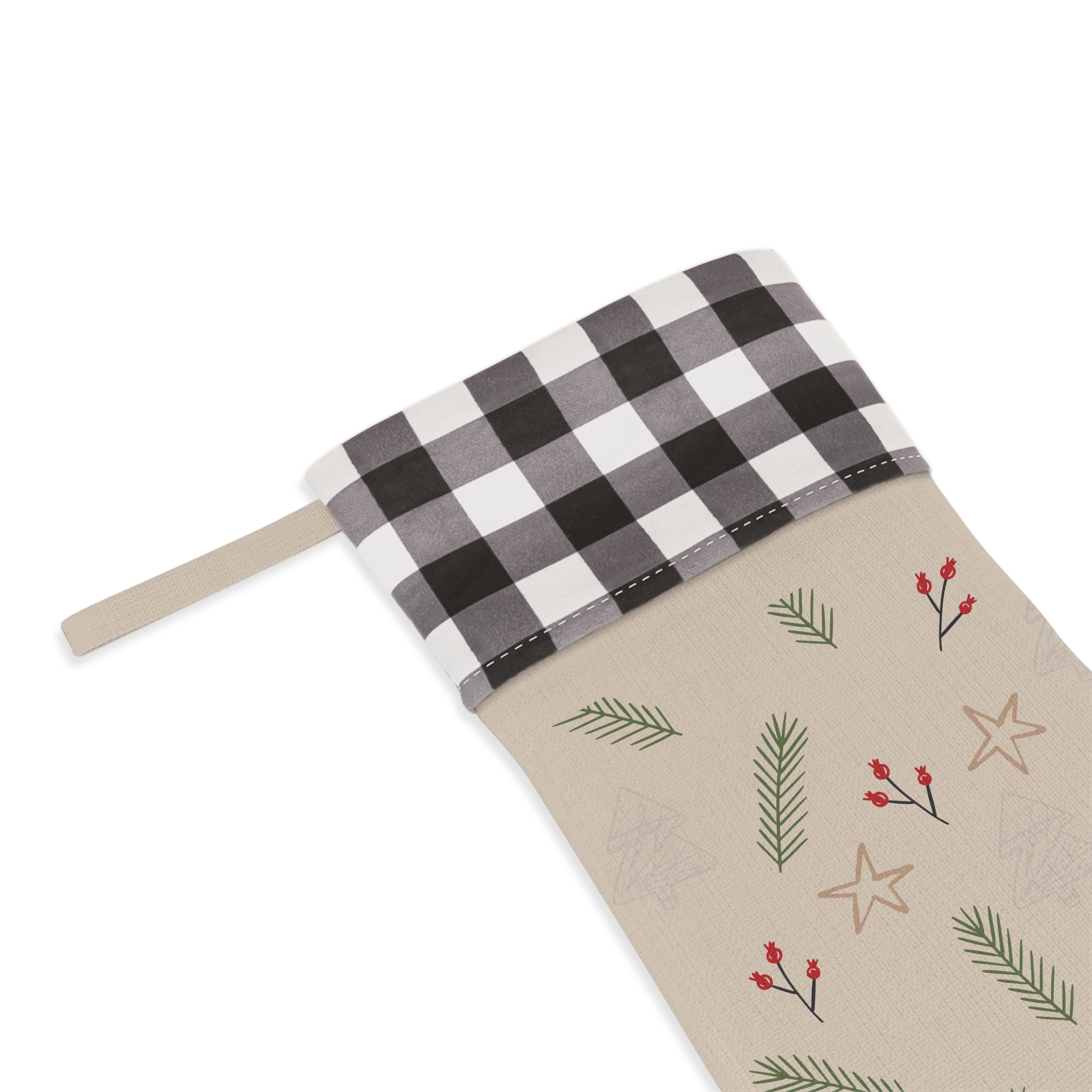 Christmas Stocking | burlap | plaid - Image 7